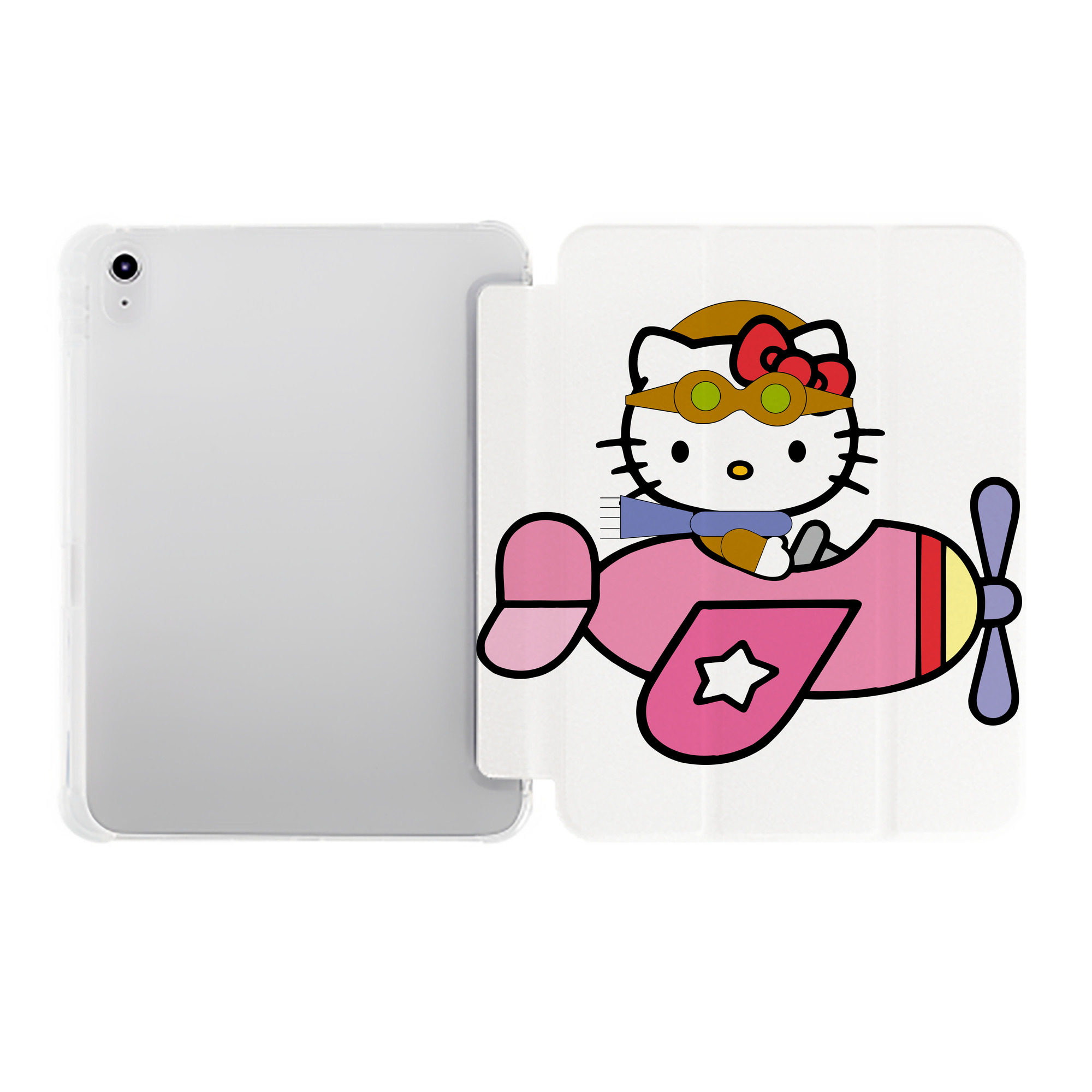 （画像用） Hello Kitty ハローキティ IPad ケース ペン収納付き 三つ折りスタンド PUレザー×シリコン 対応機種9.5/10.5/10.9インチ